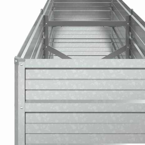 Plantenbak verhoogd 160x40x45 cm gegalvaniseerd staal zilver 6