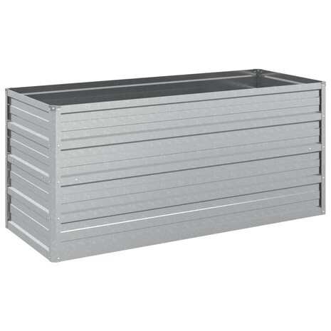 Plantenbak verhoogd 100x40x45 cm gegalvaniseerd staal zilver 2