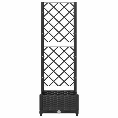 Plantenbak met latwerk 40x40x121,5 cm polypropeen zwart 4