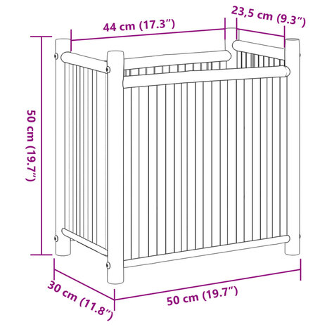 Plantenbak 50x30x50 cm bamboe 8
