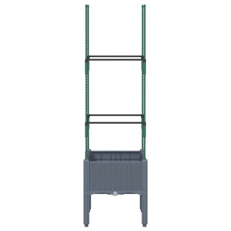 Plantenbak met latwerk 40x40x142,5 cm polypropeen grijs 3