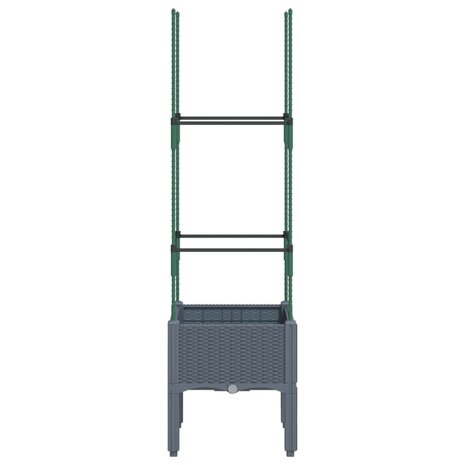 Plantenbak met latwerk 40x40x142,5 cm polypropeen grijs 4