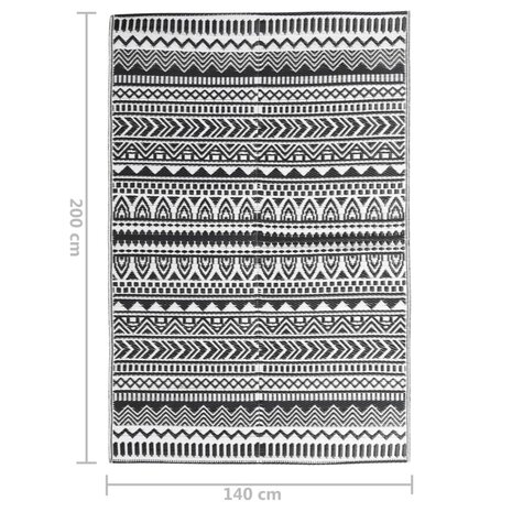 Buitenkleed 140x200 cm polypropeen zwart 7