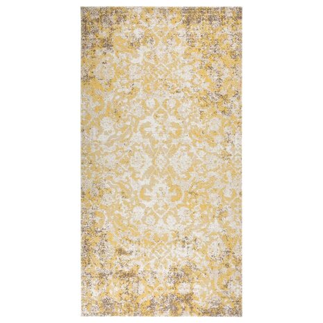 Buitenkleed platgeweven 80x150 cm geel 1