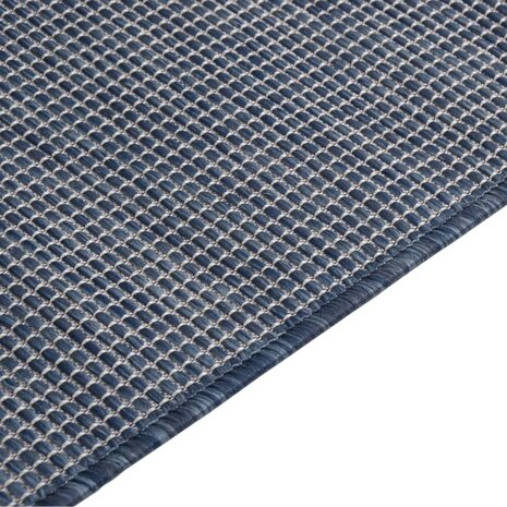 Buitenkleed platgeweven 100x200 cm blauw 4