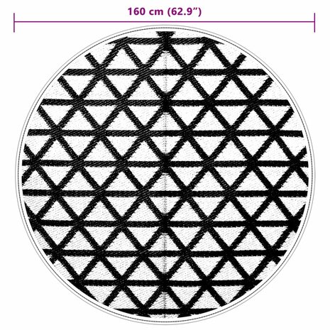 Buitenkleed Ø 160 cm polypropeen zwart 6