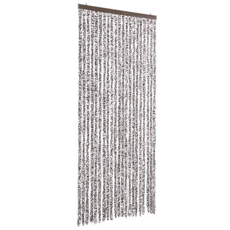 Vliegengordijn 90x220 cm chenille bruin en beige 2