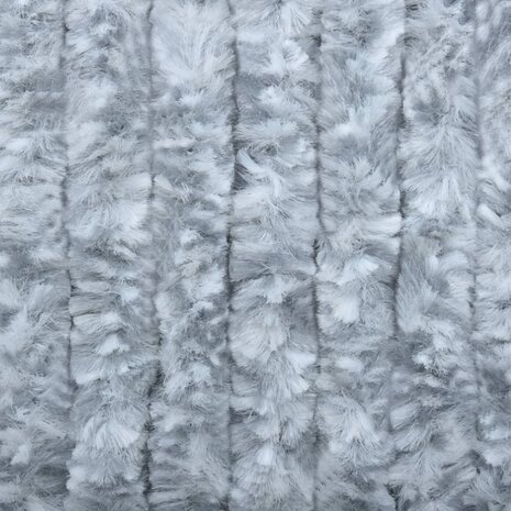 Vliegengordijn 56x185 cm chenille wit en grijs 6