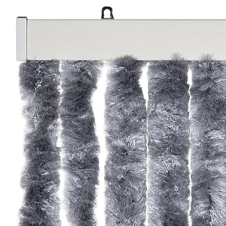 Vliegengordijn 90x220 cm chenille zilverkleurig 4