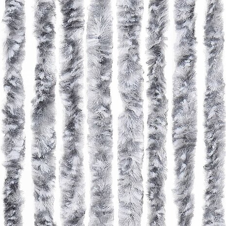 Vliegengordijn 56x200 cm chenille wit en grijs 6