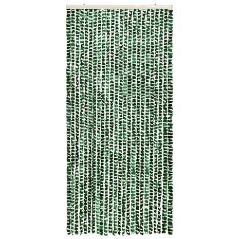 Vliegengordijn 100x220 cm chenille groen en wit 2