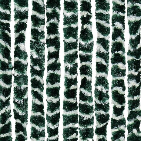 Vliegengordijn 100x220 cm chenille groen en wit 6