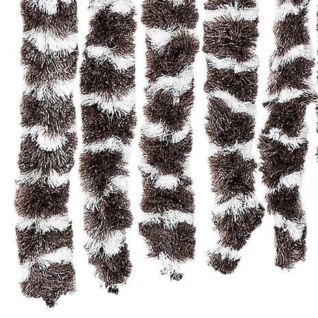 Vliegengordijn 100x220 cm chenille bruin en wit 5
