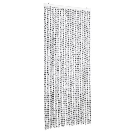 Vliegengordijn 56x185 cm chenille licht- en donkergrijs 2