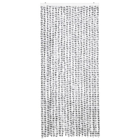 Vliegengordijn 90x220 cm chenille licht- en donkergrijs 2
