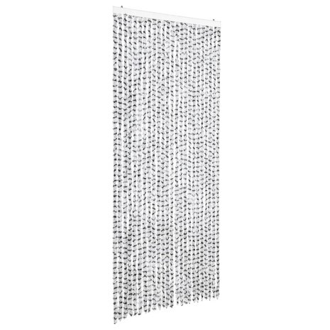 Vliegengordijn 100x220 cm chenille licht- en donkergrijs 2