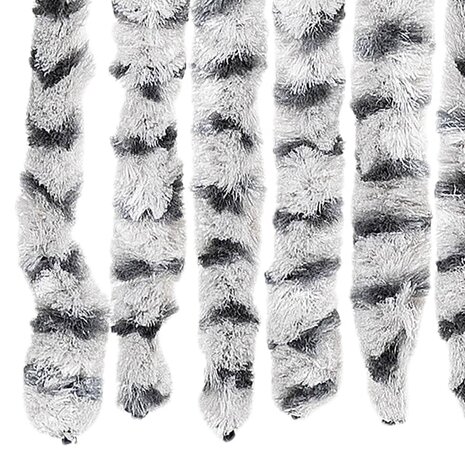 Vliegengordijn 100x220 cm chenille licht- en donkergrijs 5