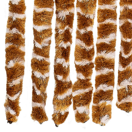 Vliegengordijn 56x185 cm chenille oker en wit 5