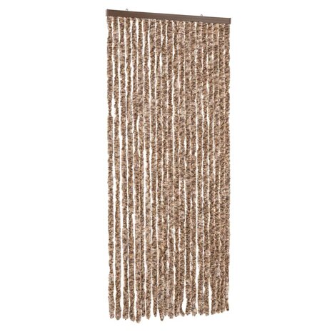 Vliegengordijn 90x200 cm chenille beige en donkerbruin 2