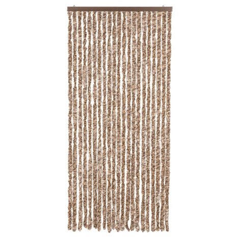 Vliegengordijn 100x220 cm chenille beige en donkerbruin 3