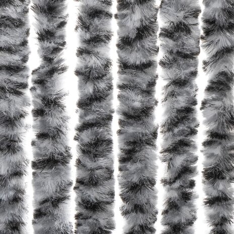 Vliegengordijn 100x200 cm chenille grijs en zwart-wit 6