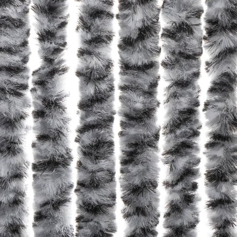 Vliegengordijn 100x220 cm chenille grijs en zwart-wit 6