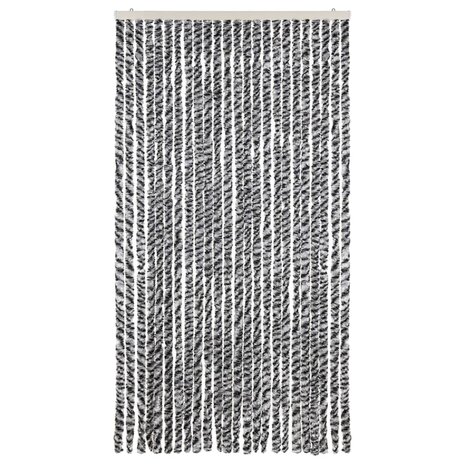 Vliegengordijn 100x230 cm chenille grijs en zwart-wit 3