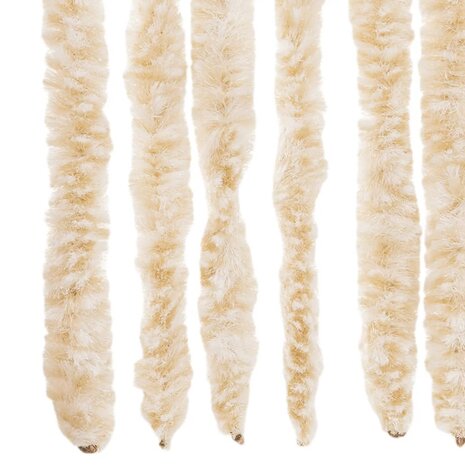 Vliegengordijn 100x200 cm chenille beige en wit 5