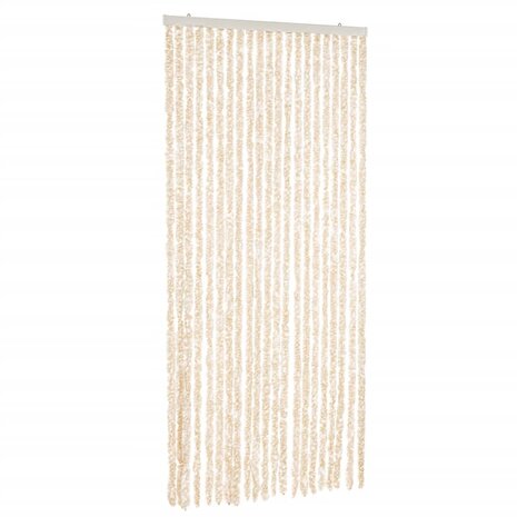 Vliegengordijn 100x220 cm chenille beige en wit 2