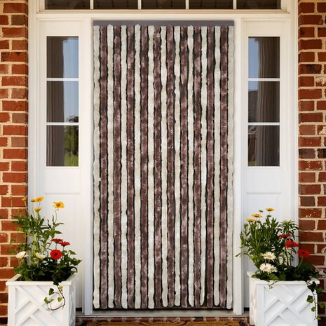 Vliegengordijn 100x200 cm chenille beige en lichtbruin 1