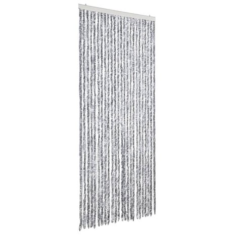 Vliegengordijn 100x200 cm chenille wit en grijs 2