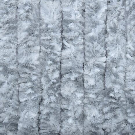 Vliegengordijn 100x200 cm chenille wit en grijs 5