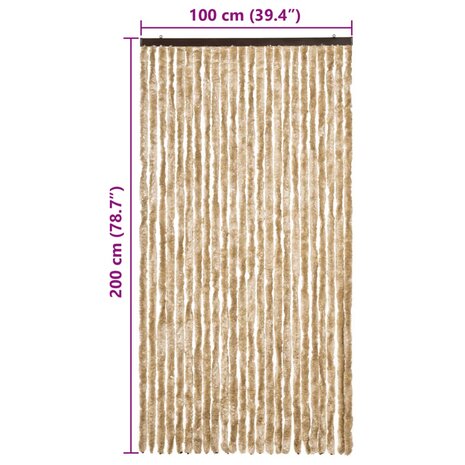 Vliegengordijn 100x200 cm chenille beige 7