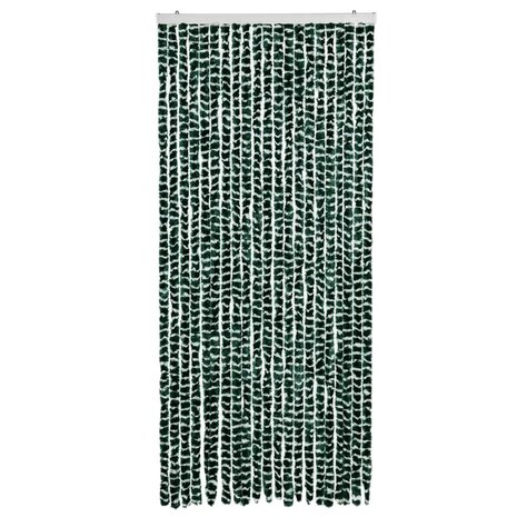 Vliegengordijn 90x200 cm chenille groen en wit 3