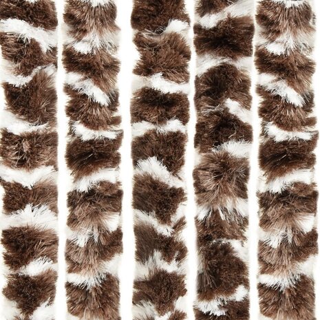Vliegengordijn 90x200 cm chenille bruin en wit 4