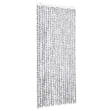 Vliegengordijn 56x200 cm chenille lichtgrijs en donkergrijs 2