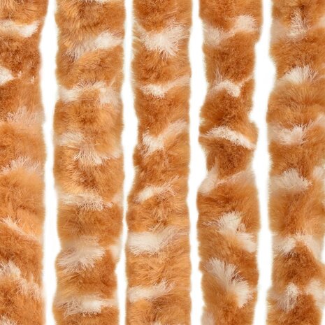 Vliegengordijn 100x230 cm chenille okerkleurig en wit 4