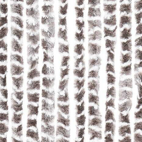 Vliegengordijn 100x230 cm chenille taupe en wit 5