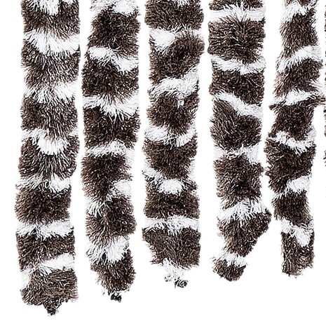 Vliegengordijn 118x220 cm chenille bruin en wit 6