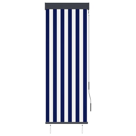 Rolgordijn voor buiten 60x250 cm blauw en wit 2