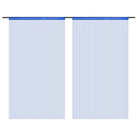 Draadgordijnen 100x250 cm blauw 2 st 2