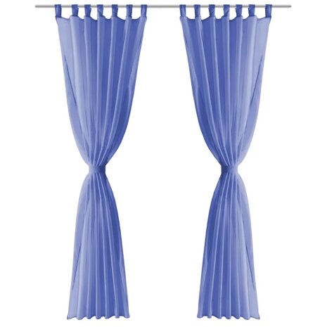 Gordijnen voile 140x245 cm koningsblauw 2 st 3