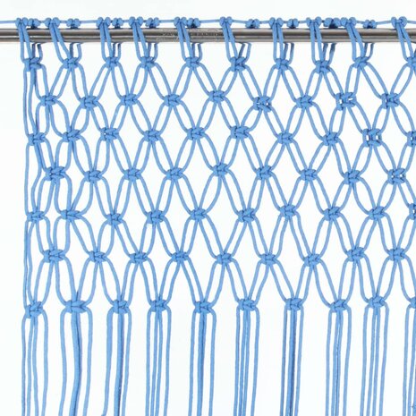 Gordijn macramé 140x240 cm katoen blauw 3