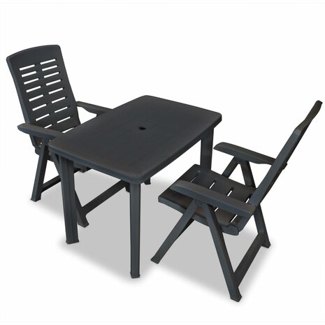 3-delige Bistroset kunststof antraciet 1