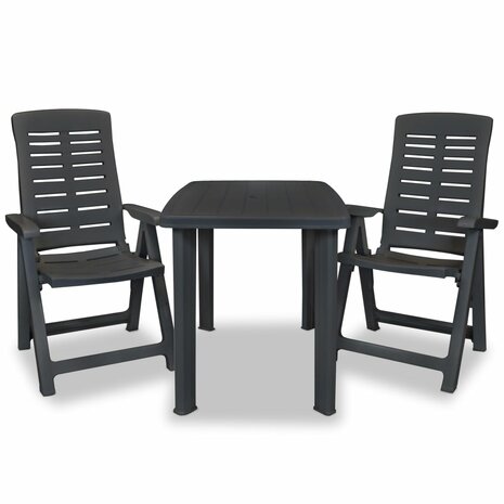 3-delige Bistroset kunststof antraciet 2