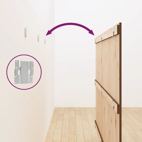 Wandhoofdbord 185x3x110 cm massief grenenhout honingbruin 6