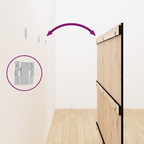 Wandhoofdbord 185x3x110 cm massief grenenhout zwart 6