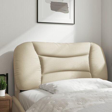 Hoofdbordkussen 80 cm stof crèmekleurig 3