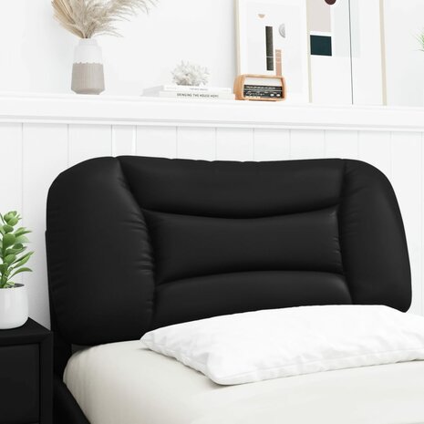 Hoofdbordkussen 80 cm kunstleer zwart 3