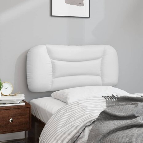 Hoofdbordkussen 80 cm kunstleer wit 4